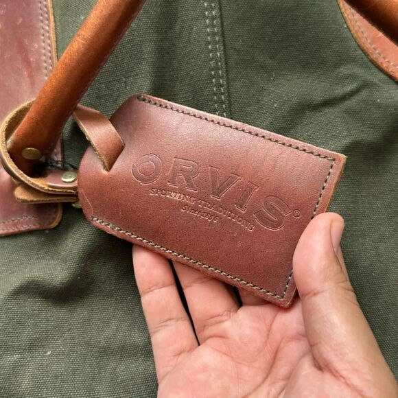 Vintage Orvis 30" Battenkill Leather Canvas Rolling Duffle Luggage - Picture 2 of 12